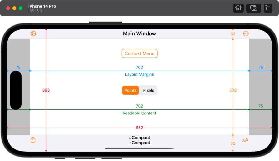 iPhone 14 Pro分辨率-横向