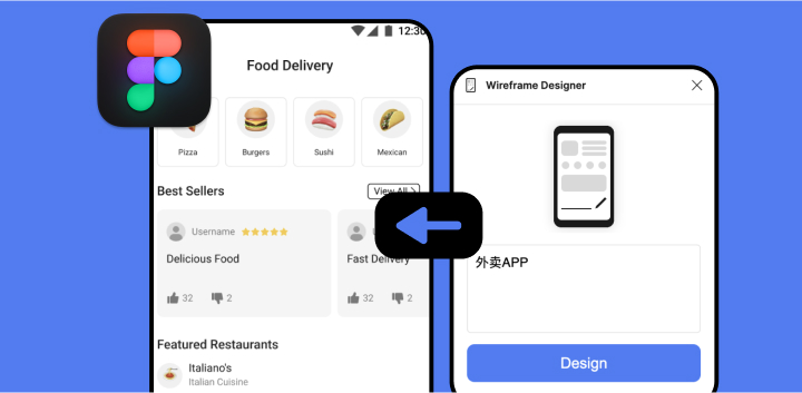 Figma AI插件wireframe designer丨通过文字生成UI线框图