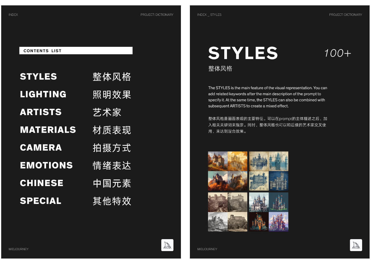 Midjourney中英双语图文辞典PDF版 Midjourney中英双语图文辞典PDF版