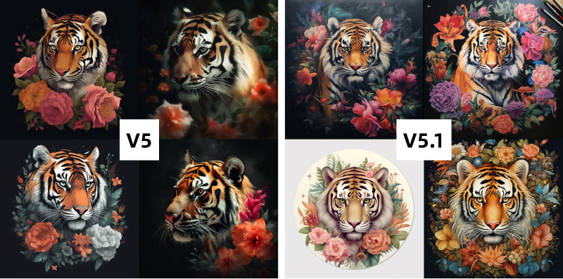 midjourney v5.1 vs v5版本对比 midjourney v5.1 vs v5版本对比