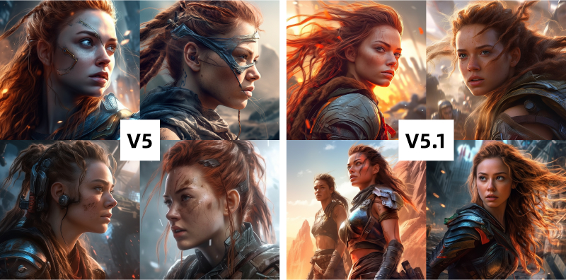 midjourney v5.1 vs v5版本对比 midjourney v5.1 vs v5版本对比