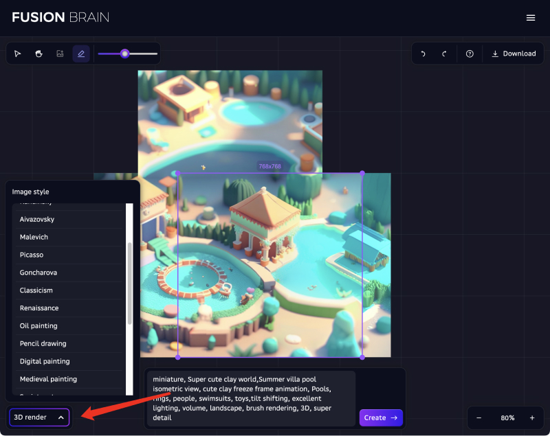 Kandinsky 2.1选择风格 Kandinsky 2.1选择风格