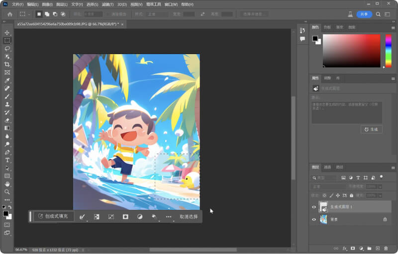 Photoshop Beta版本创意填充