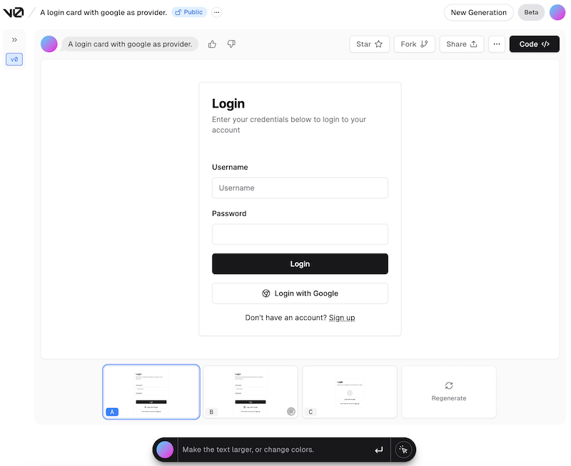 Vercel V0发布丨生成式UI无代码网页生成时代来临2.png