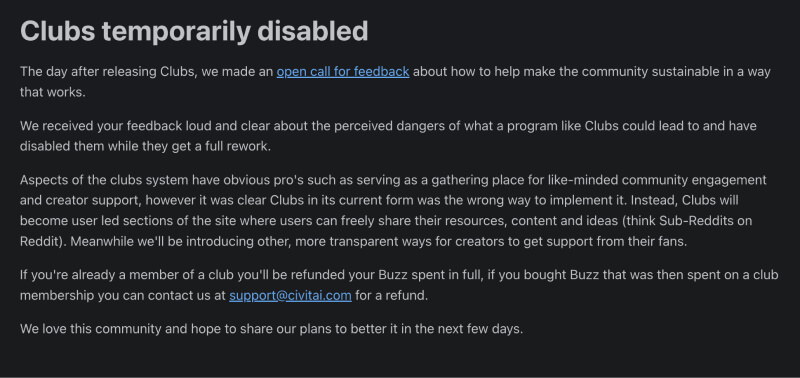 Civitai推出付费Club后迅速关闭丨征求商业化模式3.jpg