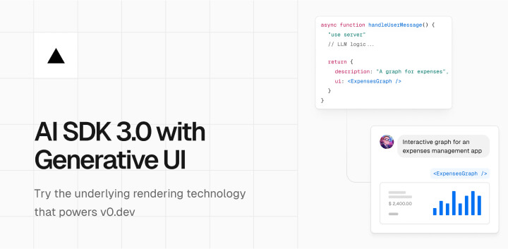 Vercel发布AI SDK 3.0丨动态生成式UI与低代码结合!2.jpg