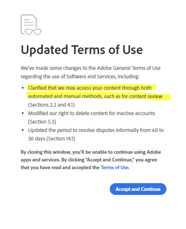 Adobe新使用条款引隐私争议丨设计师呼吁抵制