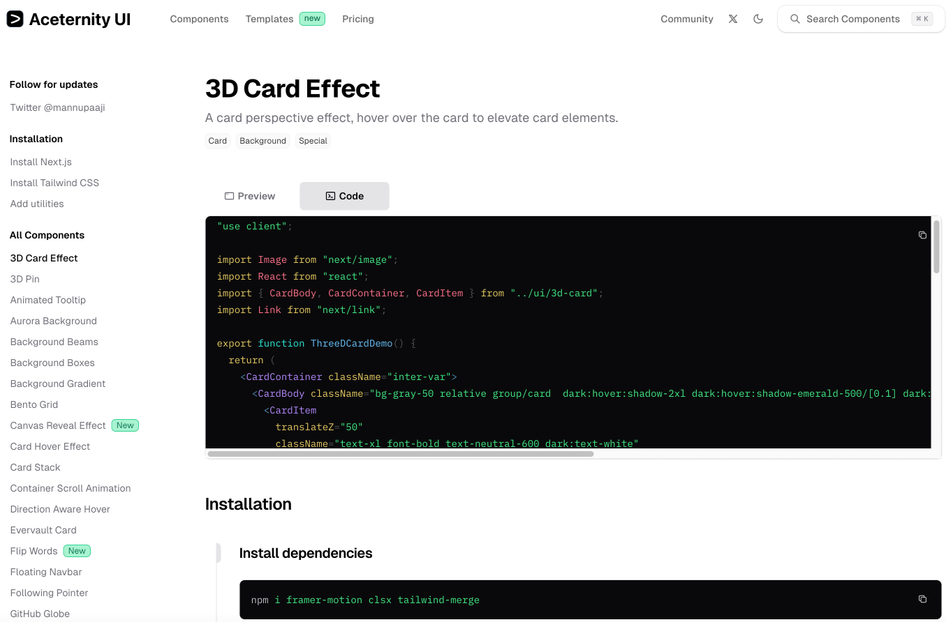 Aceternity UI丨网页动效交互前端UI组件库_5.png