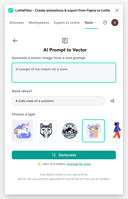 LottieFiles Figma插件上线AI功能丨文本描述秒变矢量图_4.png LottieFiles Figma插件上线AI功能丨文本描述秒变矢量图_4.png