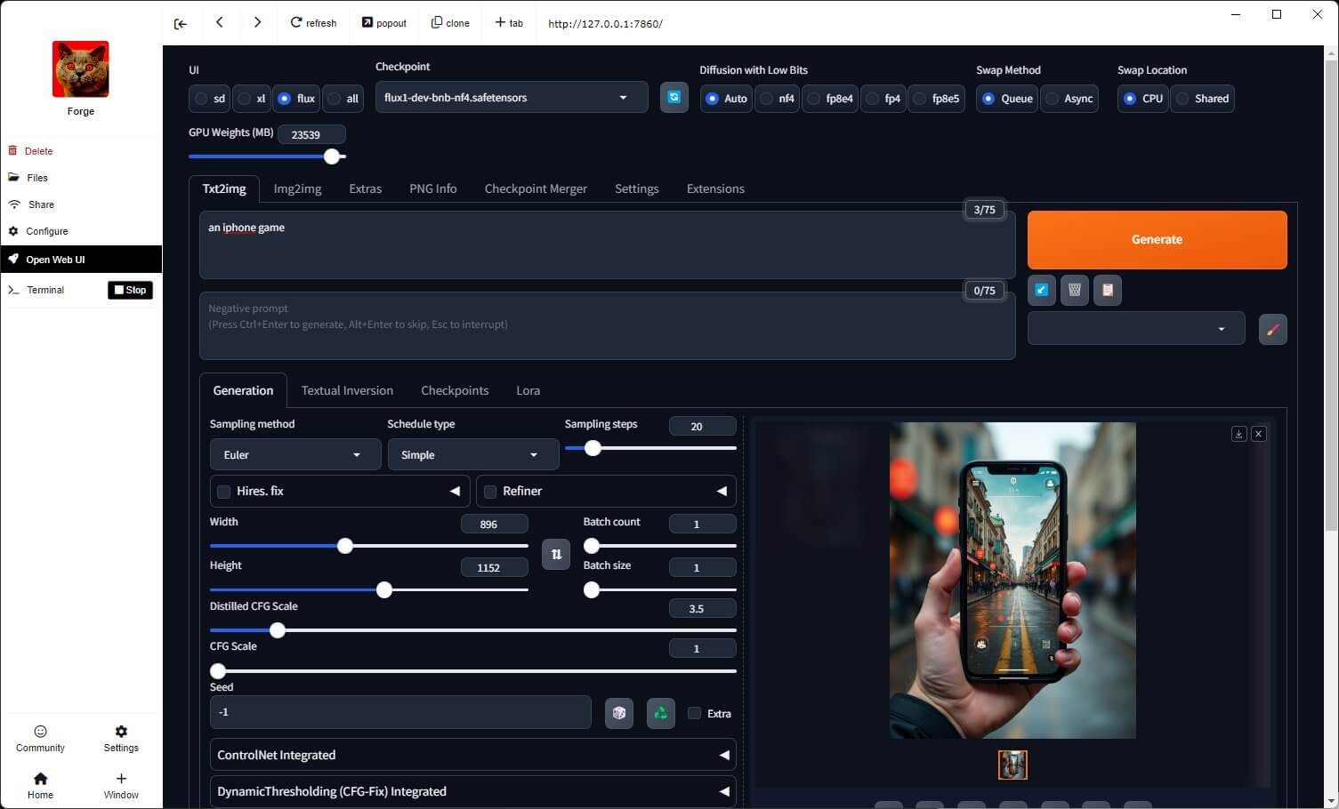 Stable Diffusion WebUI Forge支持Flux模型_2.jpeg