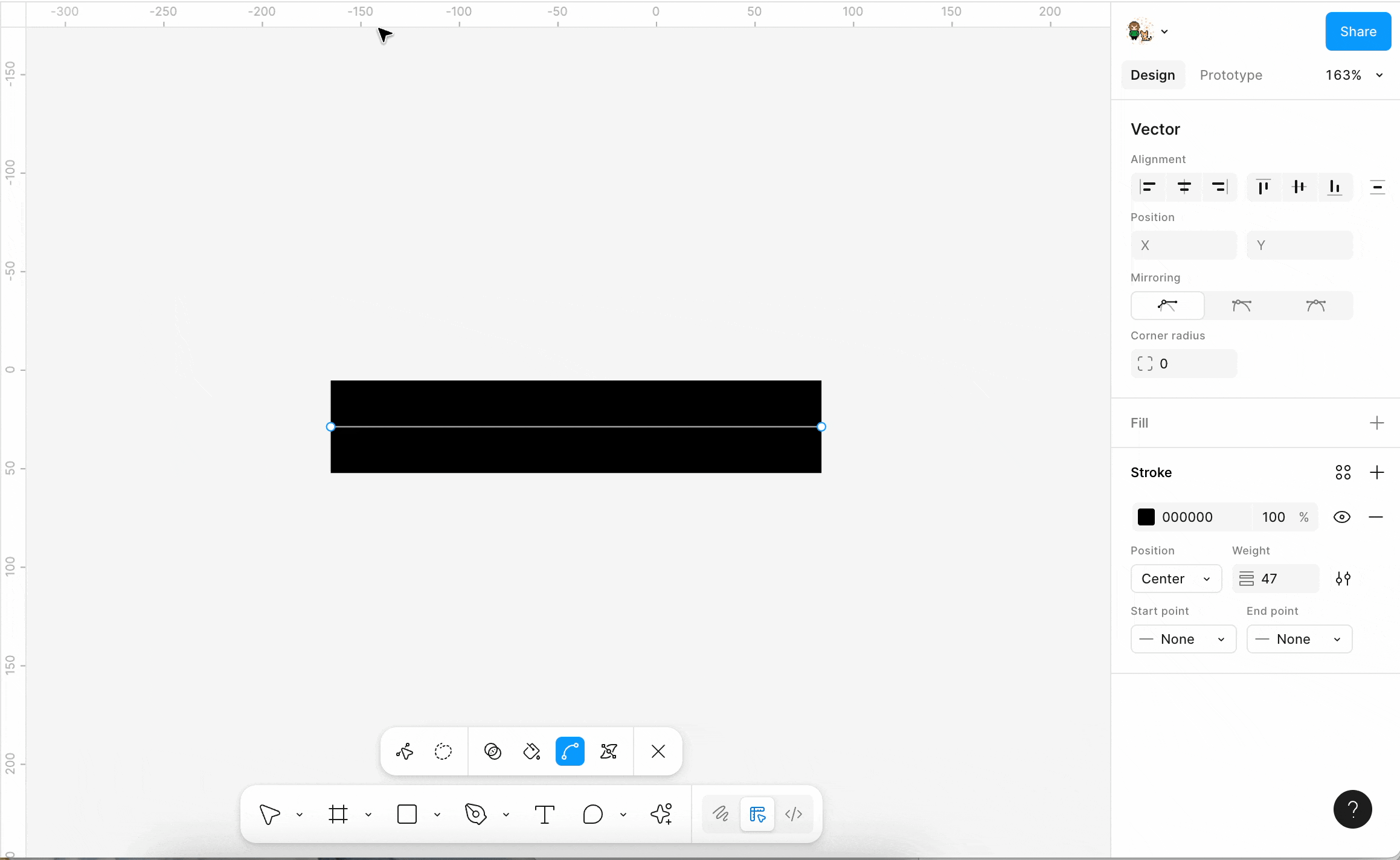 Use the variable width tool