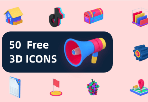 免费商用的3Dicons图标资源下载