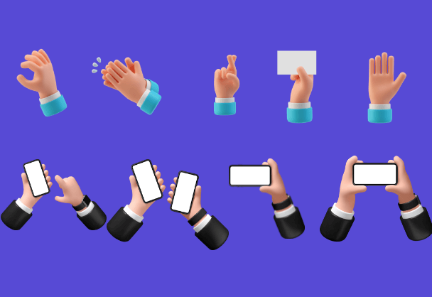 免费商用3Dhands样机mockup素材库