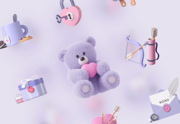 免费商用爱情类情人节3D图标素材