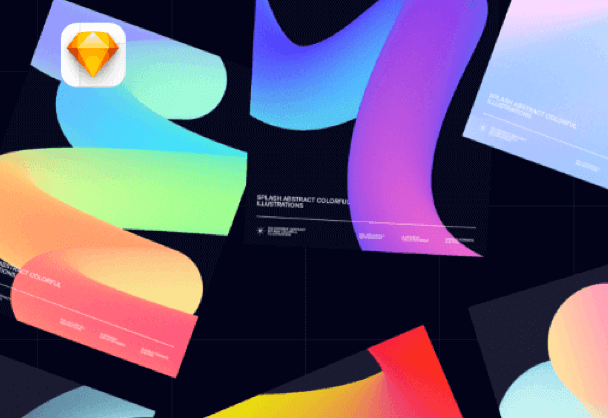 抽象图形混合渐变背景UI设计素材