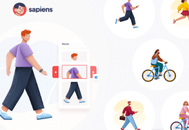 免费ui设计在线精美插画库sapiens