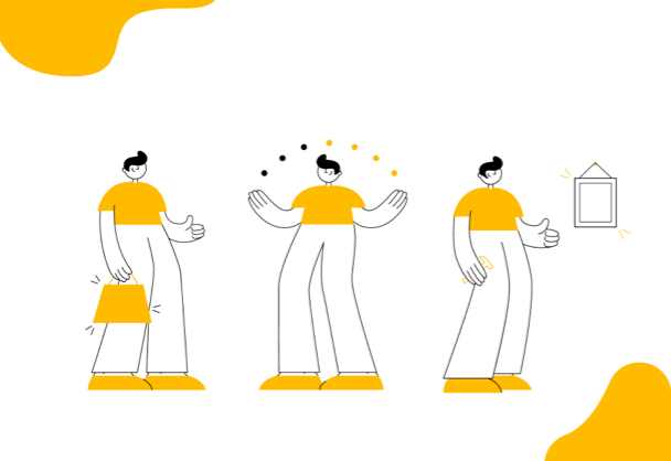 免费商用小头人物UI扁平插画素材包