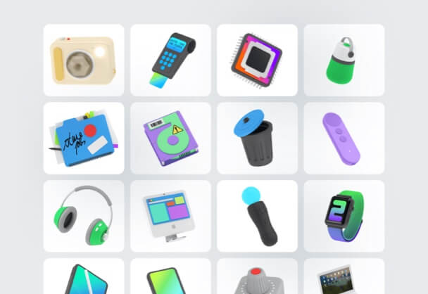 Slam免费商用3D图标素材包带C4D源文件