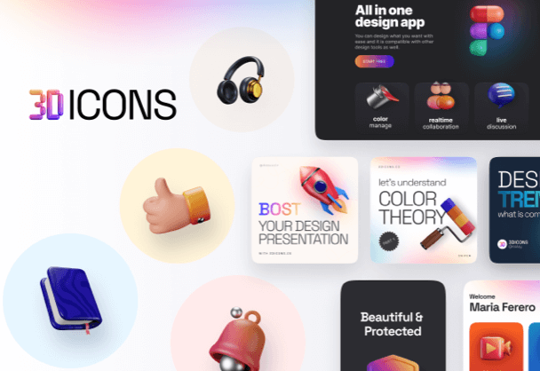 免费商用3Dicon.co图标库提供Blender源文件