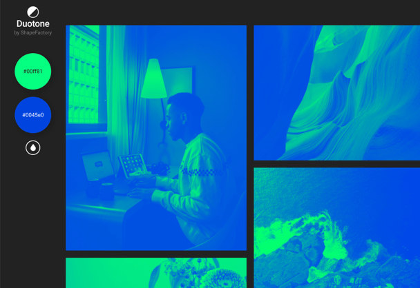 在线一键生成duotone双色调图片素材