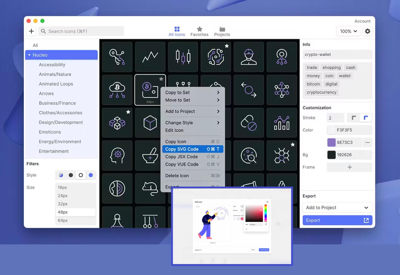 设计工具丨图标管理器本地应用Nucleo管理SVG神器