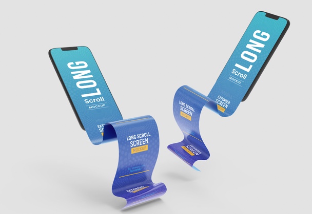 iPhone样机素材丨长页面展示滚动样机2