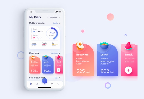 健康和健身应用UI套件uikit界面资源