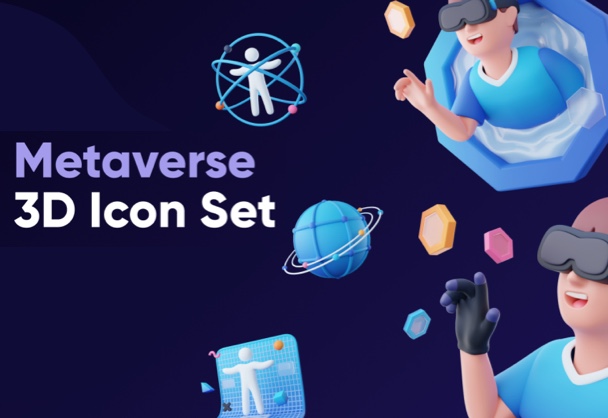 Metaverse 元宇宙3D图标素材包