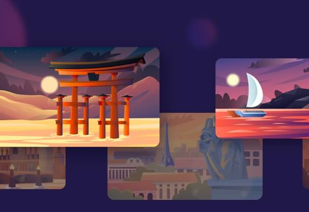 UI城市矢量风景插画素材包