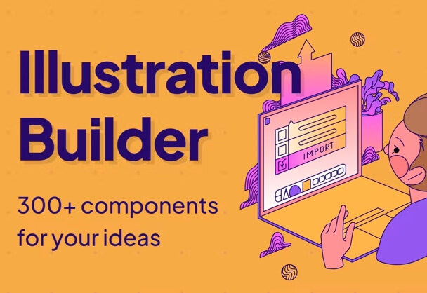 Figma免费的插画生成器素材300+组件无限组合