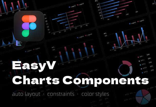 Figma开源图表组件EasyV Charts Components丨多种主题样式自适应