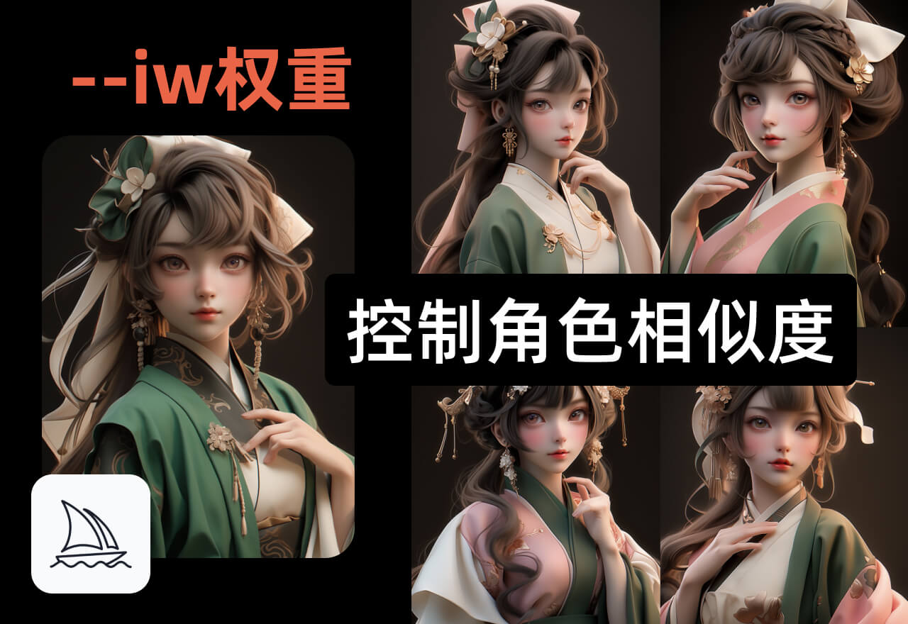 如何控制Midjourney出图角色的相似度丨iw参数用法