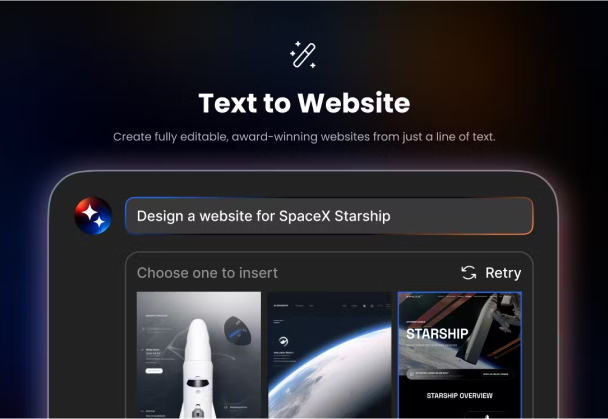 ui设计AI丨无代码建站平台Dora 发布AI 功能预告