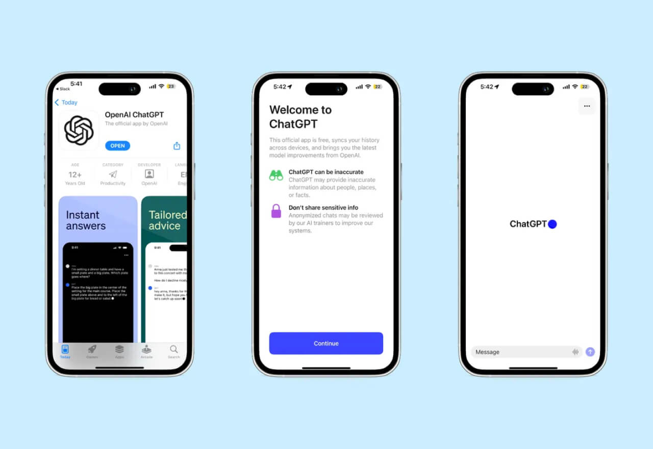 OpenAI发布ChatGPT iOS APP，支持语音输入和文字输入