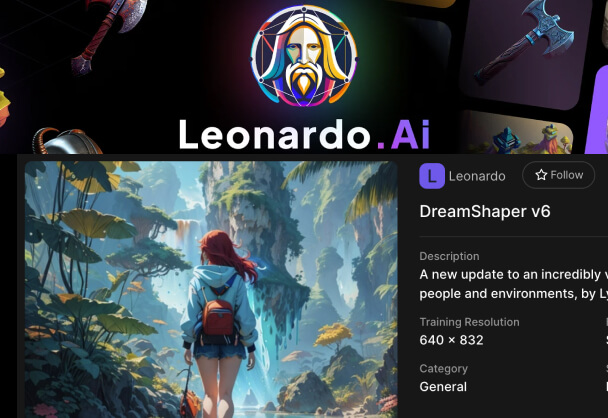 leonardo.ai上线DreamShaper v6新模型丨人物出图超赞！