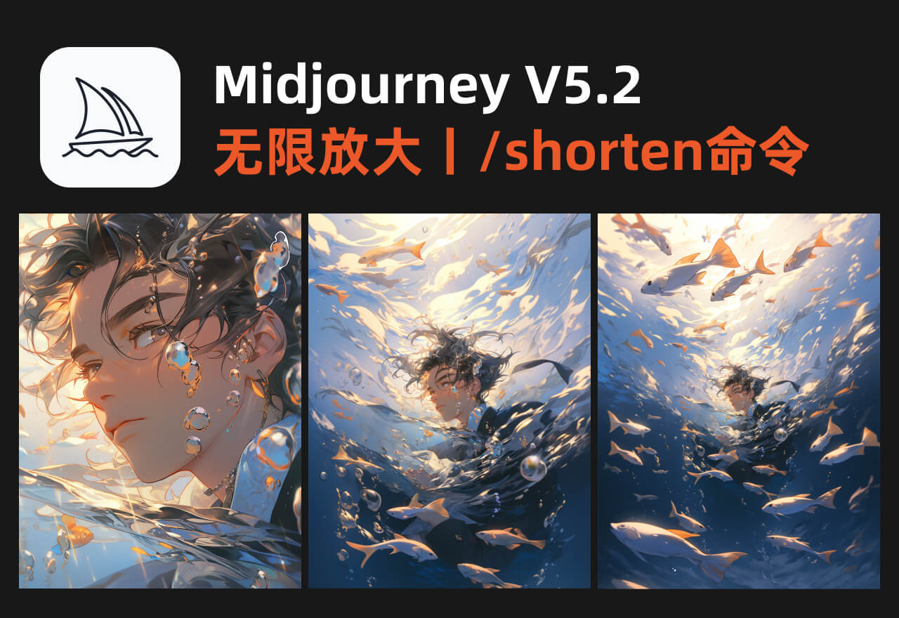 Midjourney v5.2版本更新！无限放大丨/shorten提示词优化命令