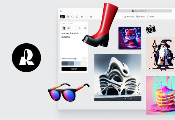 适合UI设计丨Recraft.ai输出矢量插图与3D插图的AI绘画平台