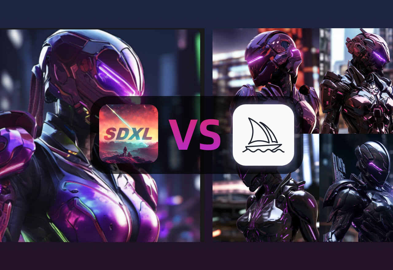 Midjourney对比SDXL1.0丨很接近了！SDXL1.0底模直出