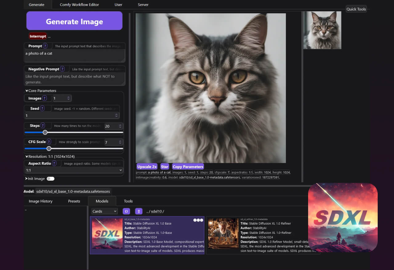 Stability AI推出全新操作界面SwarmUI，更适配SDXL！