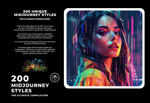Midjourney 200风格免费手册,AI绘画绝佳指南!