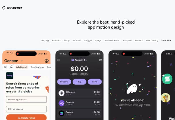 Appmotion动效灵感库丨一站集结UI动效参考