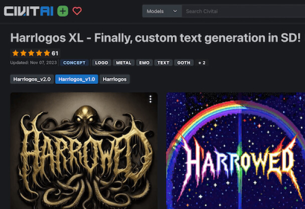 lora模型Harrlogos丨SD精准生成文字logo无需controlnet