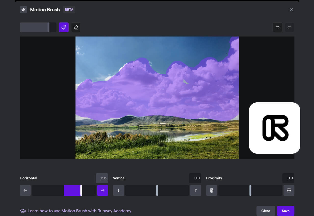 Runway Motion Brush教程丨图片转动态视频！