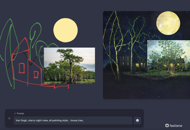 LCM实时AI绘图免费在线工具Fastlane AI