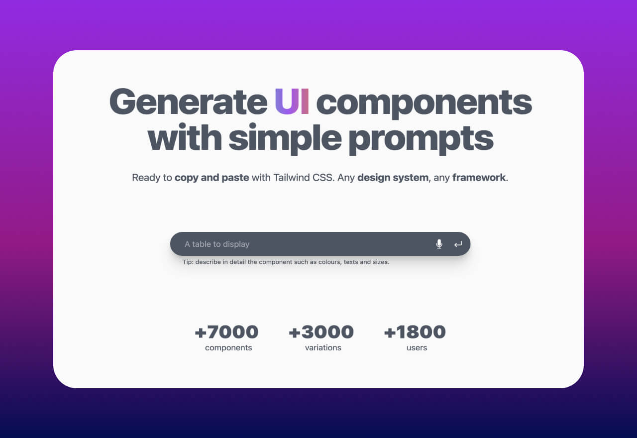Clone UI丨输入提示词3秒高效生成页面组件