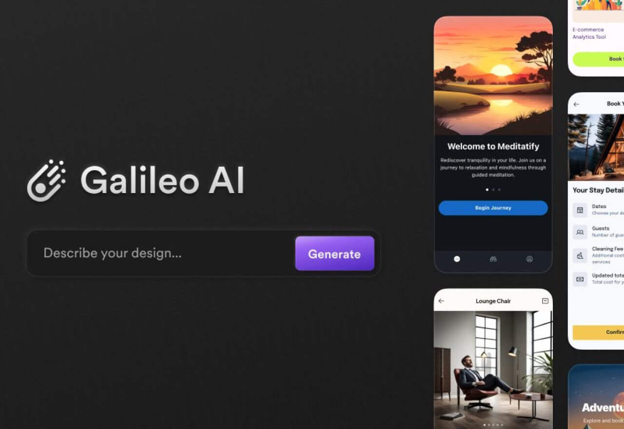 生成式UI丨Galileo AI最新进展丨开放小范围测试
