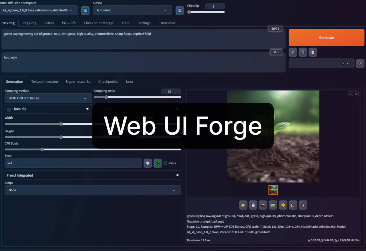 炸裂！Stablediffusion web ui forge超强提速！