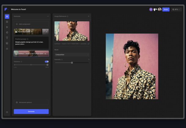 AI辅助设计工具Facet AI丨区域提示精准构图