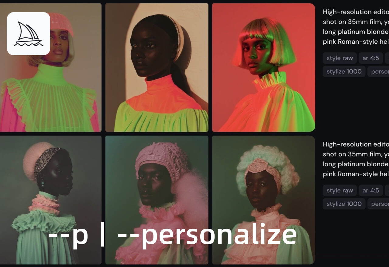 Midjourney推出全新"模型个性化"功能丨--p参数