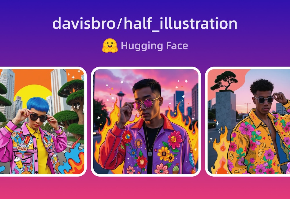 half_illustration丨FLUX半写实半插画风格lora模型